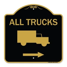 Designer Series Trucks Sign All Trucks (With Truck Symbol & Right Arrow) Sign