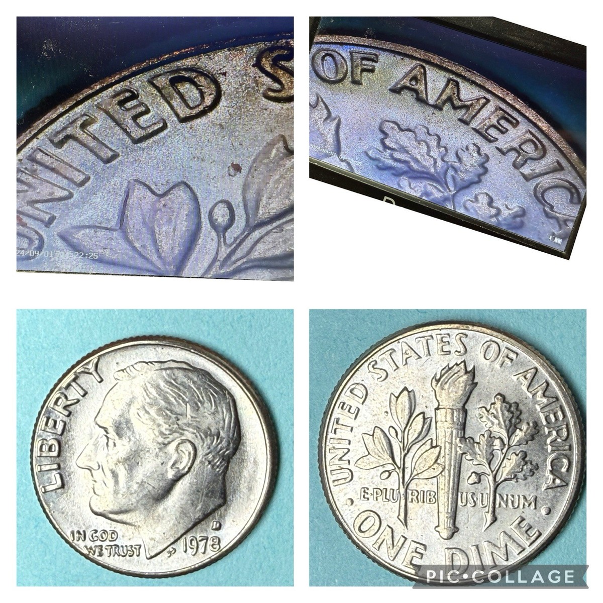 1978 D Roosevelt Dime Doubled Die Reverse Error AU Coin