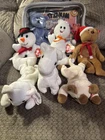 Vintage Ty Beanie Babies including Millennium Bear - Lot Of 7