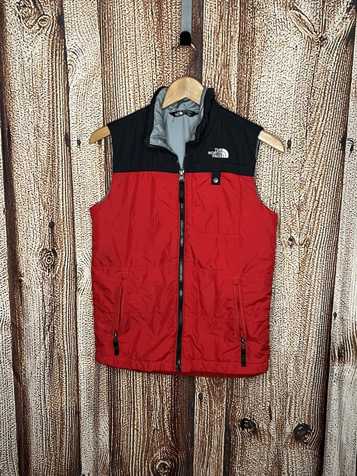 Boy's THE NORTH FACE Black Red Vest Size Small