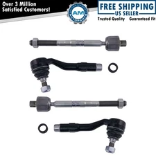 Front Inner Outer Tie Rod Rack End Assembly Pair 2pc Set for E60 525 528 AWD xi