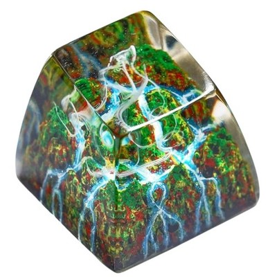 Fantasy Primary Forest Waterfall Artisan Keycap R1 SA Profile Custom Rain For...