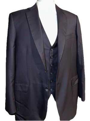 Brioni Jacket 2pc Size R Dark Navy Blue Wool Two Button Secolo 160 s