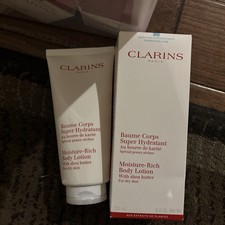 Clarins Moisture Rich Body Lotion Shea Butter Dry Skin 6.5oz/200ml Full Size
