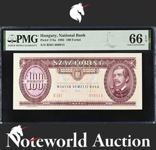 Hungary National Bank 100 Forint 1992 P 174a UNC PMG 66 EPQ NR 3rd TOP POP