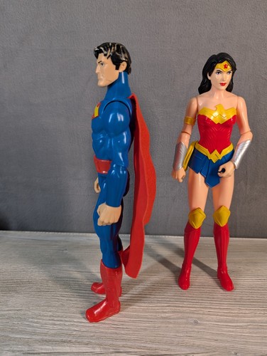 DC Comics Lot (2) Superman And Wonder Woman 12in Action Figures Justice League  - Picture 2 of 11