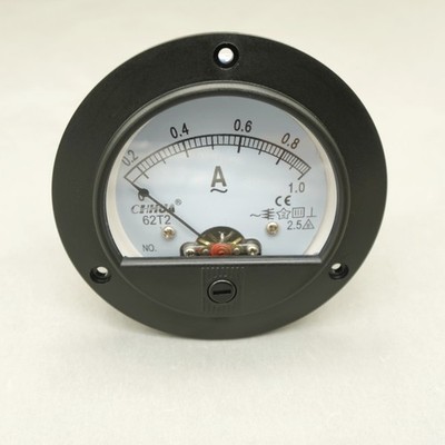 1PC 62T2 AC 1A Round Analog Ammeter Panel AMP Current Meter Dia. 90mm 0-1A