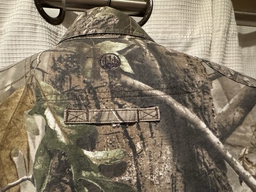 Beretta Camo Shirt Men’s Green Brown Realtree Long Sleeve Padded Shooting Vent L - Picture 17 of 19