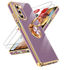 For Motorola Moto G Stylus 5G 2022 Purple Case Tempered Glass Screen Protector