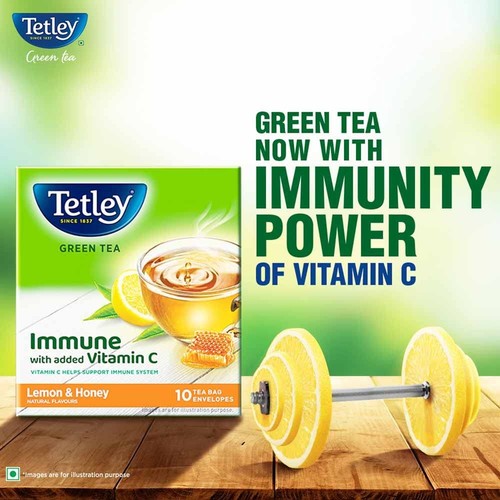 Tetley Green Tea Immune With Added Vitamin C, Lemon & Honey, 10 Tea Bags, 27g - Picture 3 of 9
