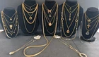 Vintage Gold Tone Jewelry Lot TRIFARI MONET NAPIER SARAH COVENTRY 30 Necklaces