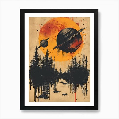 Saturn 1 Kunstdruck gerahmt Wandbild Poster Leinwanddruck Bild