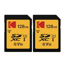 Kodak 128GB SD Class 10 UHSI U1 V10 Full HD Memory Card 2 pack Bundle