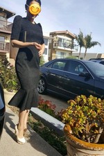 Dolce & Gabbana Black Mermaid Dress IT40 Small Lace Fishtail Bodycon Italy