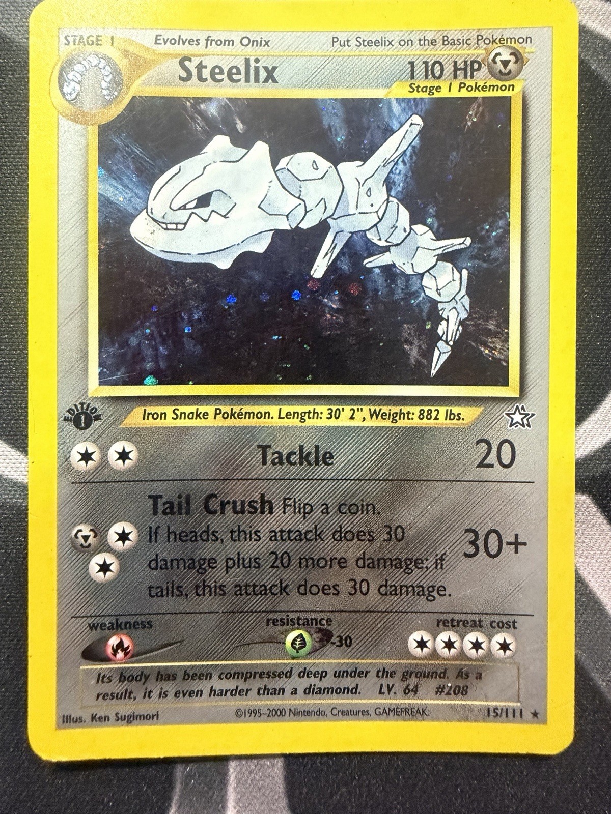 Steelix 15/111 1st Edition Neo Genesis Holo Rare