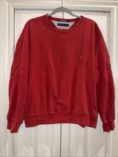 Men  s Vintage Tommy Hilfiger Long Sleeve Pullover Sweatshirt - L - Red