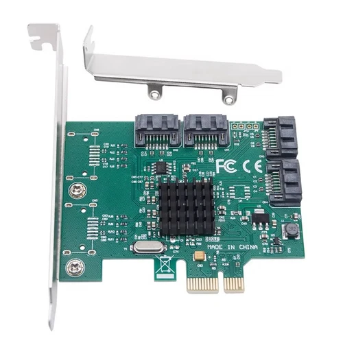 2X(SATA PCIE Erweiterungskartenadapter PCI Express X1 auf 4 Port SATA3.0 Co6018
