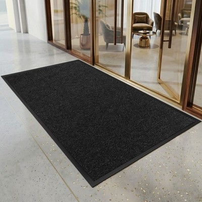 Commercial Entrance Mat Black Heavy Duty Rubber Backed Non Slip Indoor Floor Mat