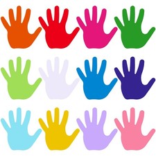 Paper Hand Cutouts Assorted Colors Classroom Bulletin Board 2 Inch 600 PCS