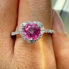 925 Sterling Silver Ring Heart 5mm Natural Topaz Gemstone Zircon Handmade Flower — photo 3