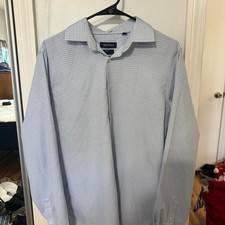 Nautica blue white checkered slim fit dress shirt Size M