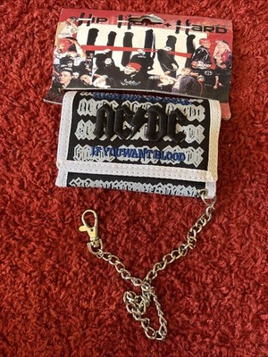 AC/DC Geldbeutel Geldbörse Highway To Hell If You Want Blood Neu mit Kette