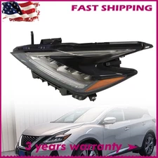 Black Housing LED Headlight For 2019 2020 2021 Nissan Murano Left Side Headlamp