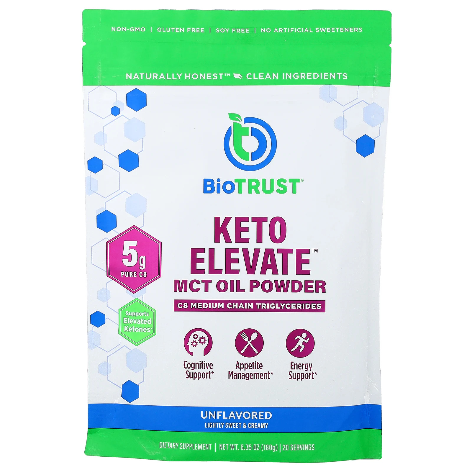 Keto Elevate, масляный порошок MCT, без вкуса, 6,35 унции (180 г)