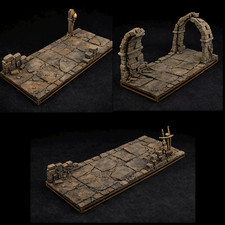 Dungeon Hallway 3 Piece Tile Set A 28mm Miniature Terrain for Dungeons  Dragons