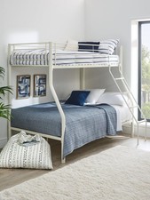 Domino Metal Trio Bunk Bed White | Single over Double | 3 Sleeper