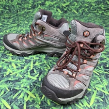 Merrell Moab 2 Mid Waterproof Hiking Boots Womens Size 7 Gray Vibram J035848
