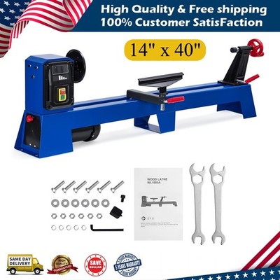 14'' x 40'' Benchtop Wood Lathe Wood Lathe Machine 4 Variable Speeds 1040-2980 RPM