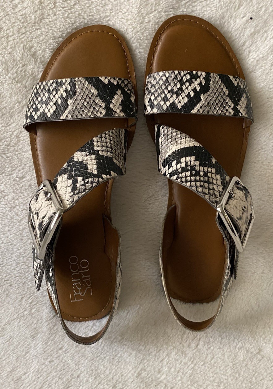 Franco Sarto Josie Sandal in Snakeskin Size 9M Preloved