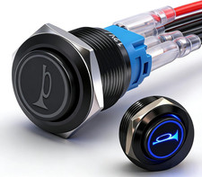 /16Mm Raised Speaker Horn Momentary Push Button Switch 5/8" Mounting Hole 12V Bl