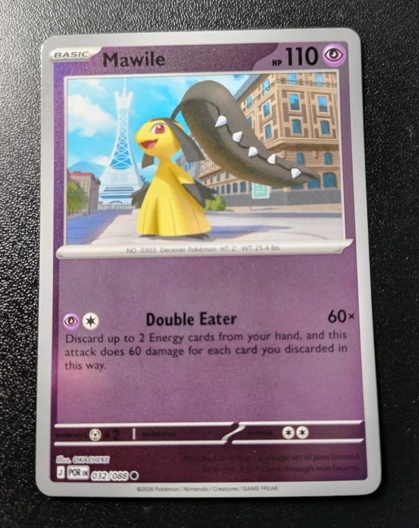 Pokemon Perfect Order Mawile Reverse Holo Common Card 032/088 NM