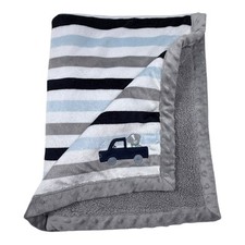 Carter's Child of Mine Baby Truck Puppy Dog Truck Blue Gray White Baby Blanket
