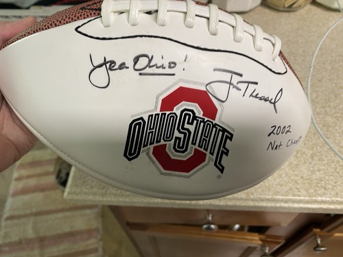 Coach Jim Tressel Signed Football with 2002 National Championship! OSU Legend!!! - Picture 5 of 7