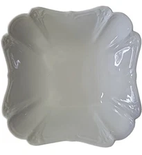 White Ceramic Square Decorative Bowl Serving Dish Candy Fruit Dish 8 In Vtg