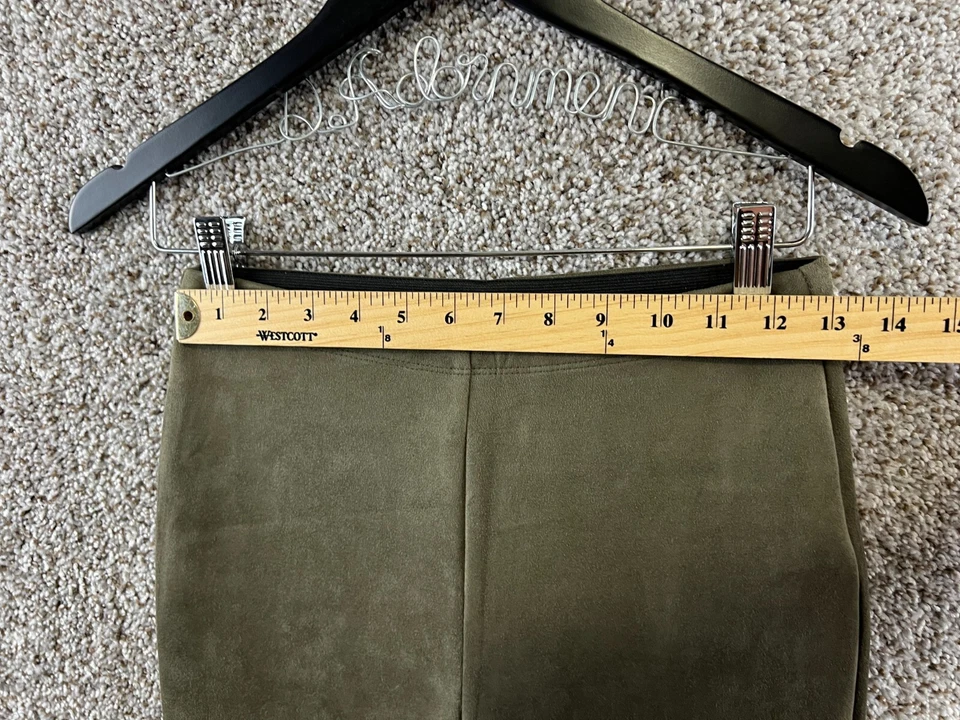 Catherine Malandrino Dress Skinny Leg Pants Women's XS Green Faux Suede Legging - Image 4 of 4