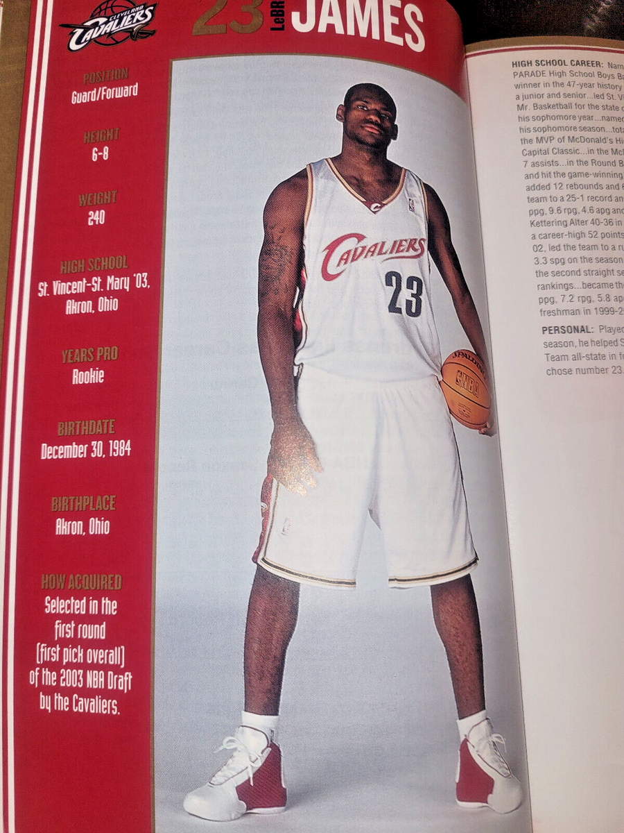 2003-2004 CLEVELAND CAVALIERS BASKETBALL TEAM MEDIA GUIDE LeBRON
