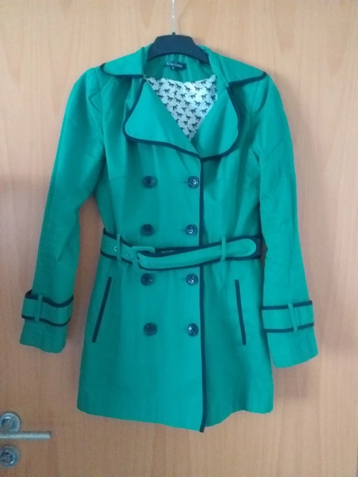 Damen Trenchcoat Gr. S / 36, 38, King Louie, grün, Baumwolle - Bild 1 von 4