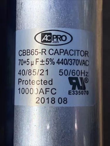 New! AC Pro CBB65-R Capacitor 70+5  440/370VAC 40/85/21 50/60 Hz