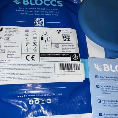 Bloccs wasserdichte Guss- & Verbandabdeckung Kind voller Arm Gr. Large brandneu funktioniert - Bild 8 von 24