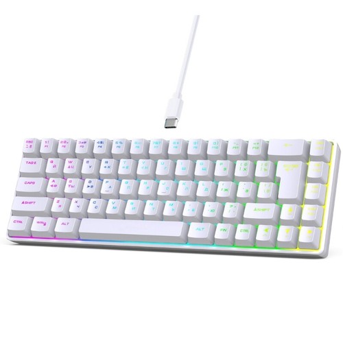 68Key CordedMembrane Gaming Keyboard More Than 18 Backlights Option Russian - Picture 2 of 10