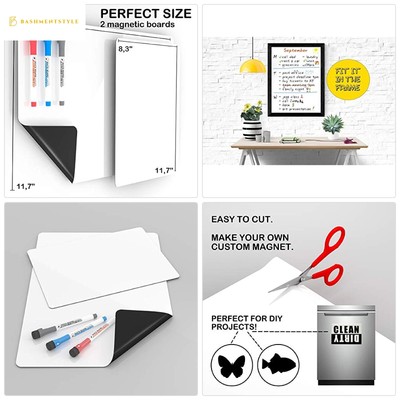 White Sheets Adhesive Magnets Thin Pads Vinyl Sheets Dry Erase