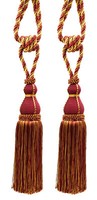 DÉCopro Quaste Zugband,Stil # Tbh15,Farbe #1253 - Weinrot Gold Rot [ Set Mit 2]