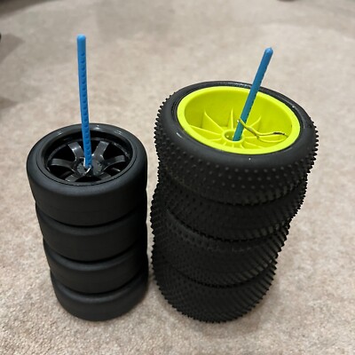 3x Rad & Reifen Set Halter für HPI Racing & Arma RC Auto 1/8 RC 1/10 (blau)