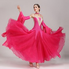 Latin Ballroom Dance Dress Modern Salsa Waltz Standard Long Dress N082 5 Colors