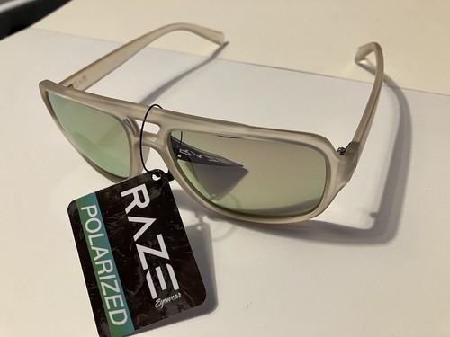 RAZE Eyewear Sunglasses Vegas Polarized 57003 Frosted Tan Mirror Lens - Picture 14 of 16