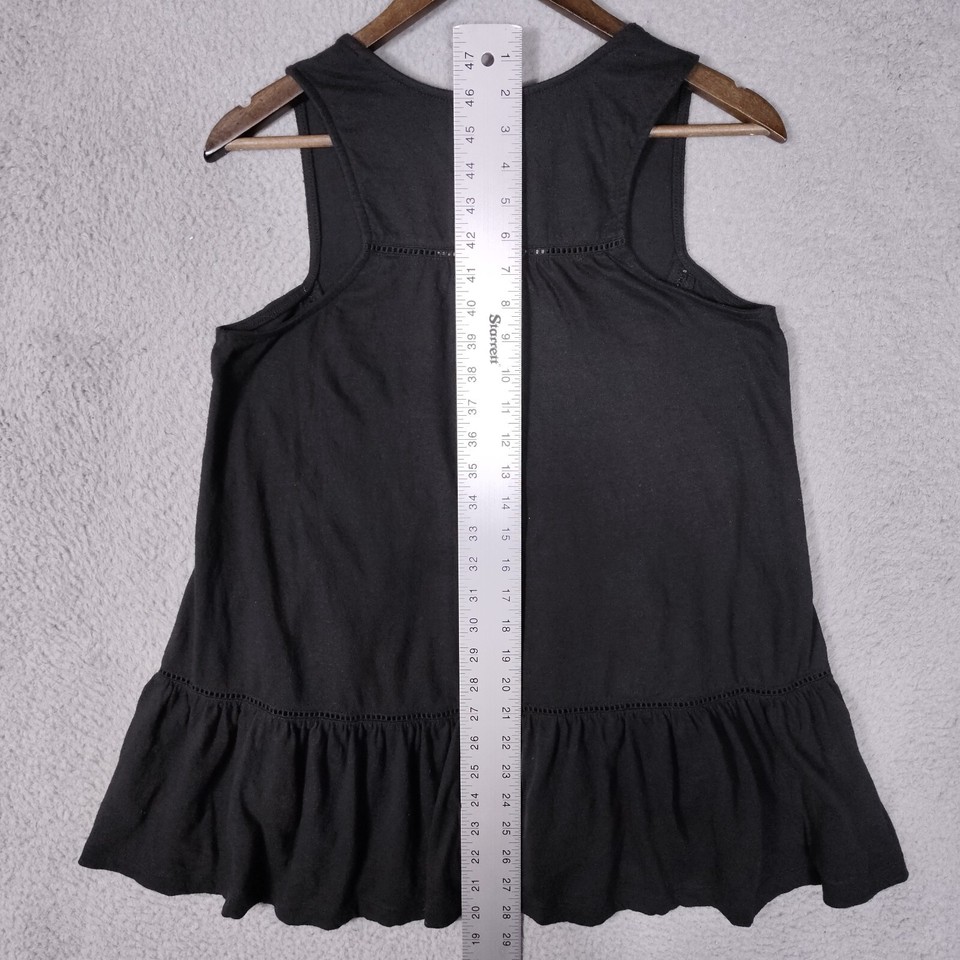 Anthropologie Malaga Tank Top Women's Small Black VNeck Tunic Blouse